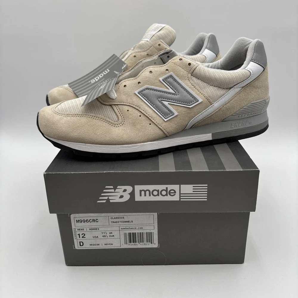 New Balance 996 Men 12 Shoes Made in USA Tan Beige Sneakers M996CRC NEW With BOX